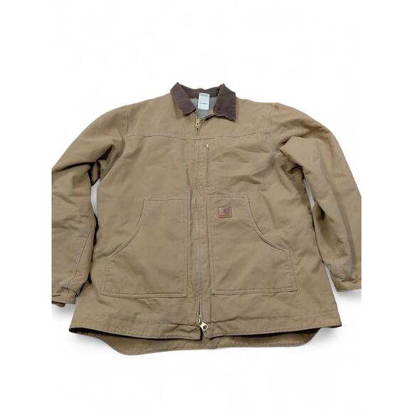 Vintage Y2K Carhartt C61 CML brown Sherpa lined work wear jacket Size XL Tall - Picture 1 of 11
